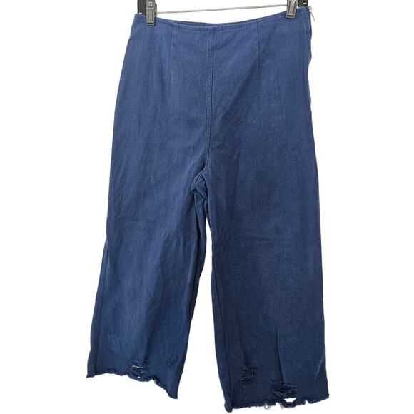 TWIST Blue High Rise Wide Leg Pants sz US 8 EU 38 UK 10 Minimalist Casual Basic - Picture 1 of 8